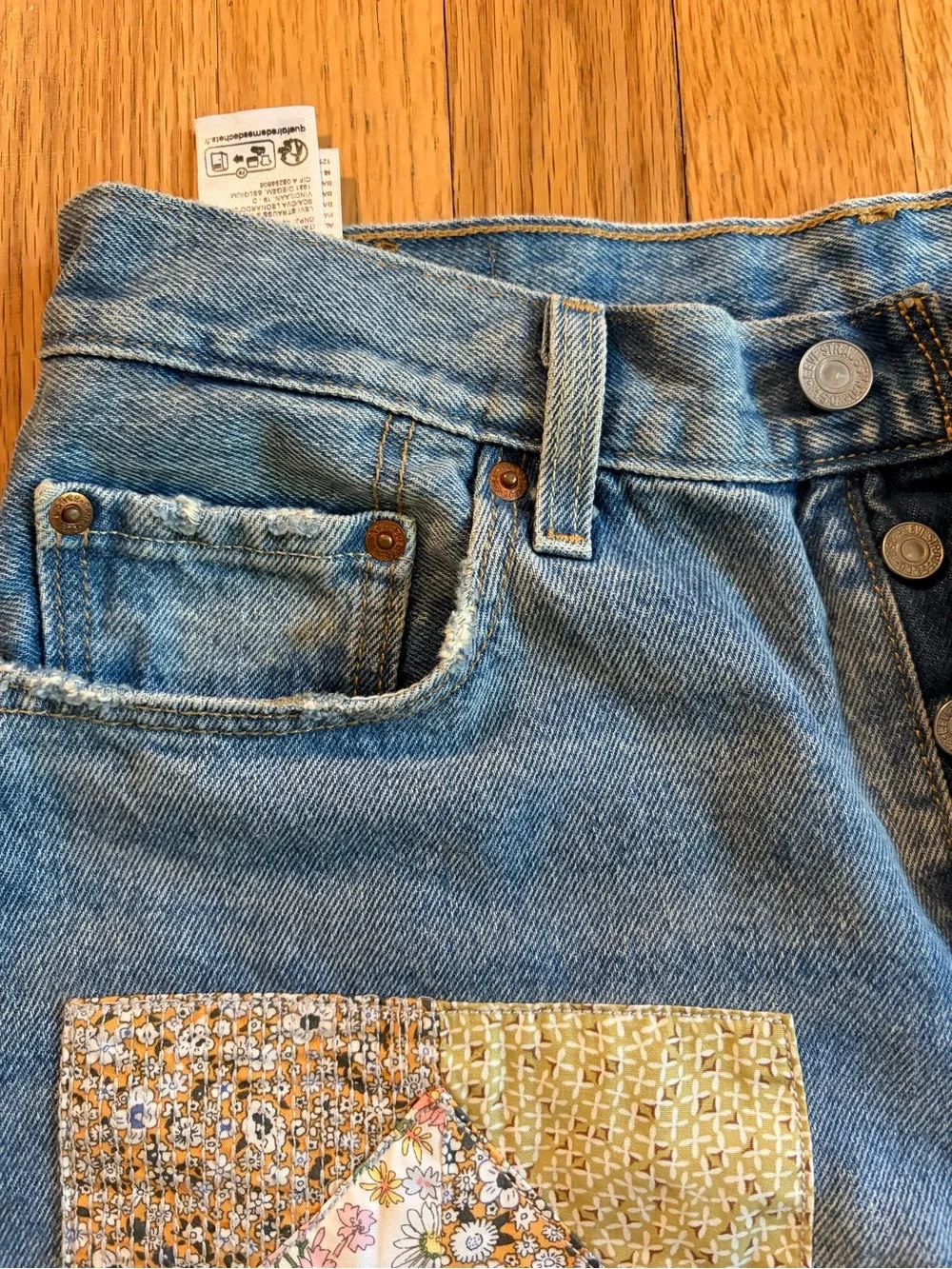 Levi’s Vintage-Inspired Blue Denim Patchwork Women's Shorts